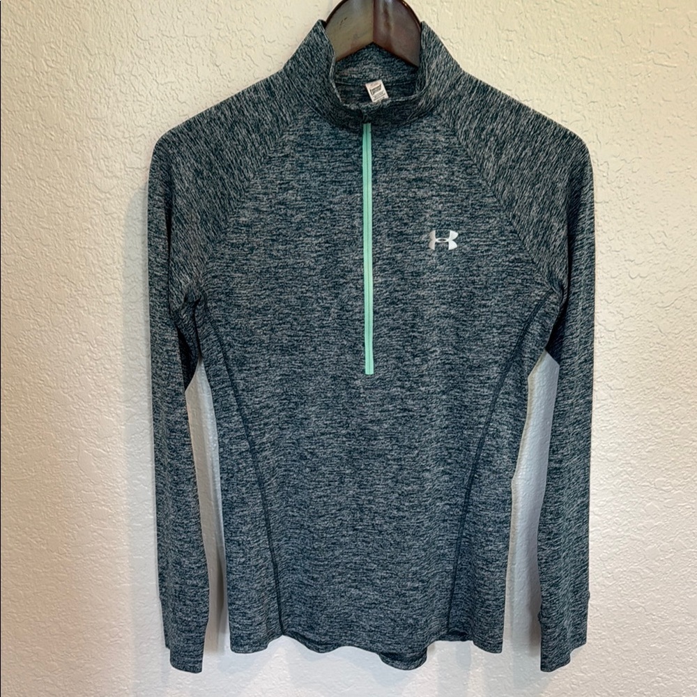 Under Armour Gray Fitted Long Sleeve Zippered Hoodie